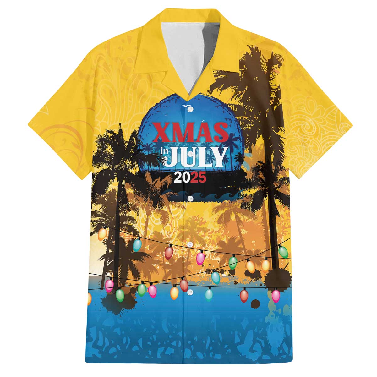 Personalized Xmas in July 2025 Family Matching Off The Shoulder Long Sleeve Dress and Hawaiian Shirt Caribbean Summer Christmas - Wonder Print Shop
