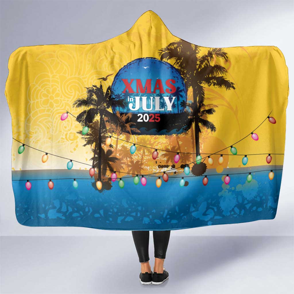 Xmas in July 2025 Hooded Blanket Caribbean Summer Christmas - Wonder Print Shop