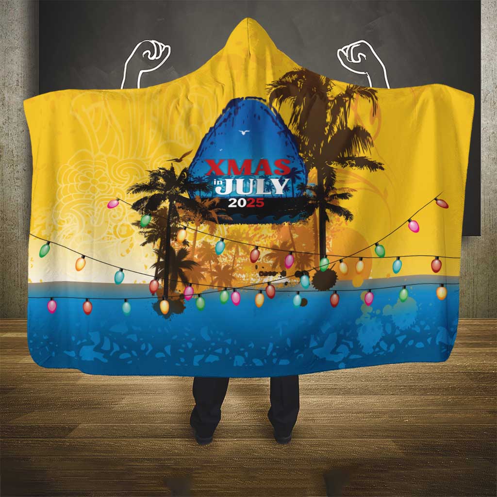 Xmas in July 2025 Hooded Blanket Caribbean Summer Christmas - Wonder Print Shop