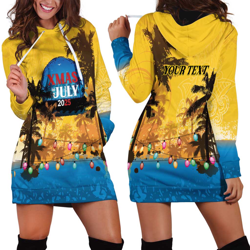 Personalized Xmas in July 2025 Hoodie Dress Caribbean Summer Christmas - Wonder Print Shop