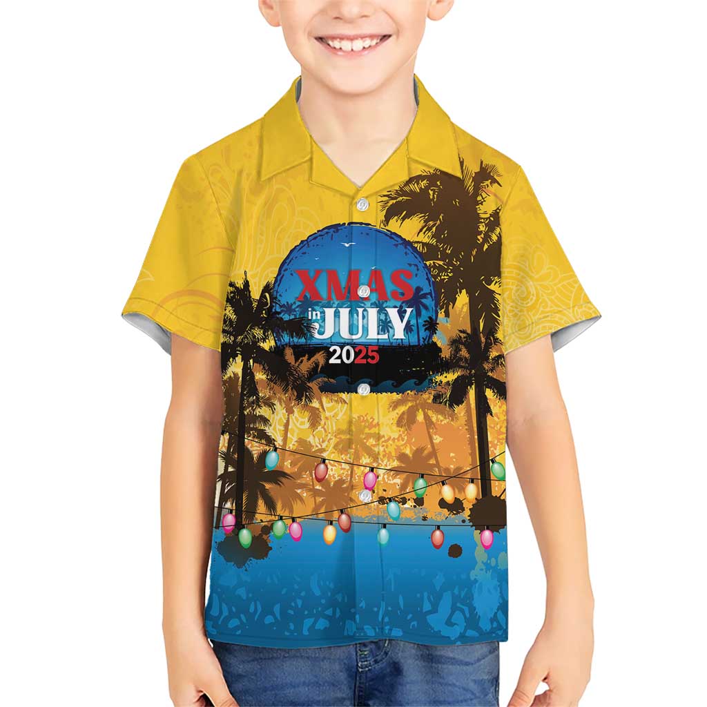 Personalized Xmas in July 2025 Kid Hawaiian Shirt Caribbean Summer Christmas - Wonder Print Shop