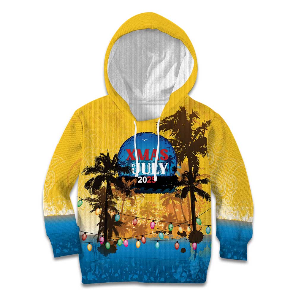 Personalized Xmas in July 2025 Kid Hoodie Caribbean Summer Christmas - Wonder Print Shop