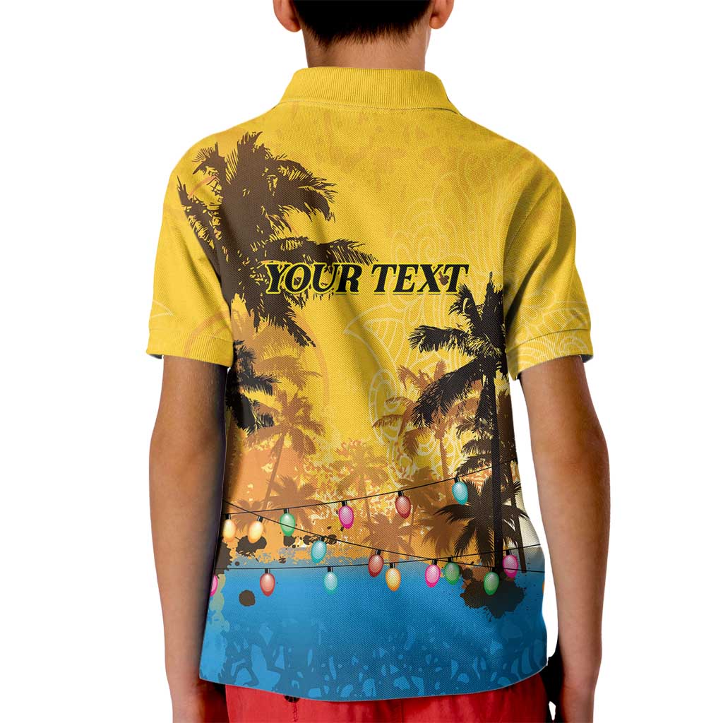 Personalized Xmas in July 2025 Kid Polo Shirt Caribbean Summer Christmas - Wonder Print Shop