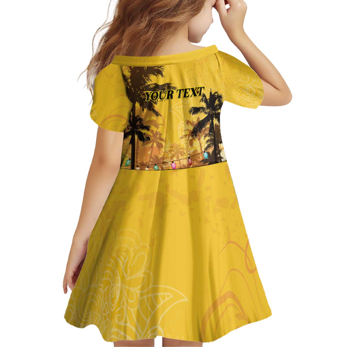 Personalized Xmas in July 2025 Kid Short Sleeve Dress Caribbean Summer Christmas - Wonder Print Shop