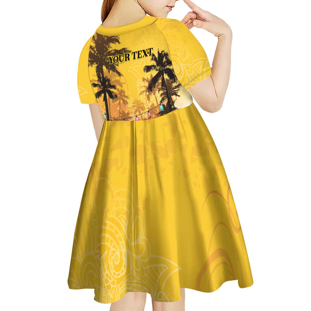 Personalized Xmas in July 2025 Kid Short Sleeve Dress Caribbean Summer Christmas - Wonder Print Shop