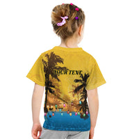 Personalized Xmas in July 2025 Kid T Shirt Caribbean Summer Christmas - Wonder Print Shop