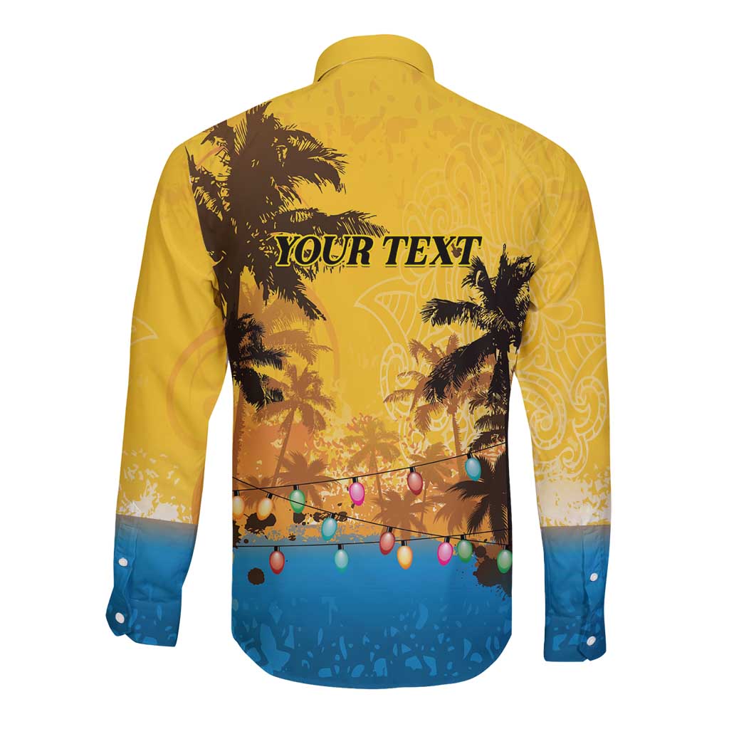 Personalized Xmas in July 2025 Long Sleeve Button Shirt Caribbean Summer Christmas - Wonder Print Shop