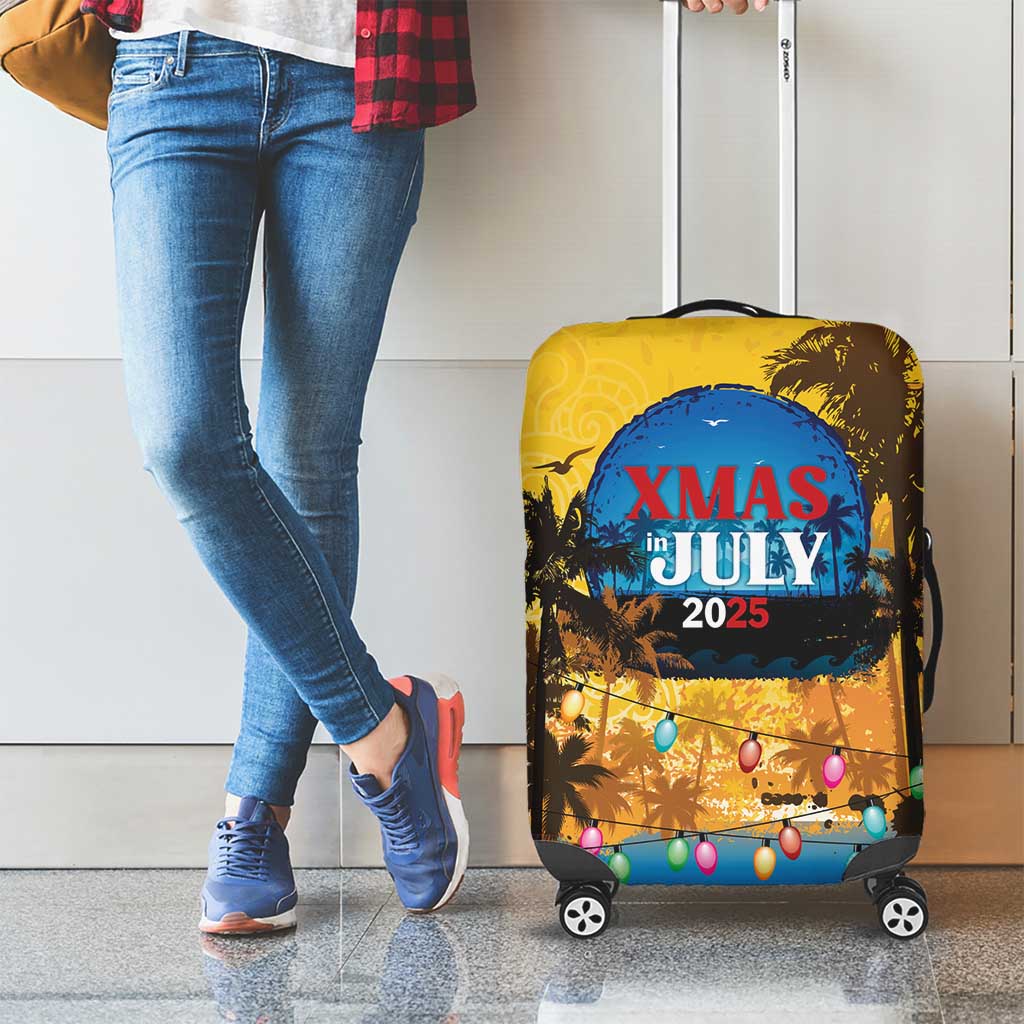 Xmas in July 2025 Luggage Cover Caribbean Summer Christmas - Wonder Print Shop