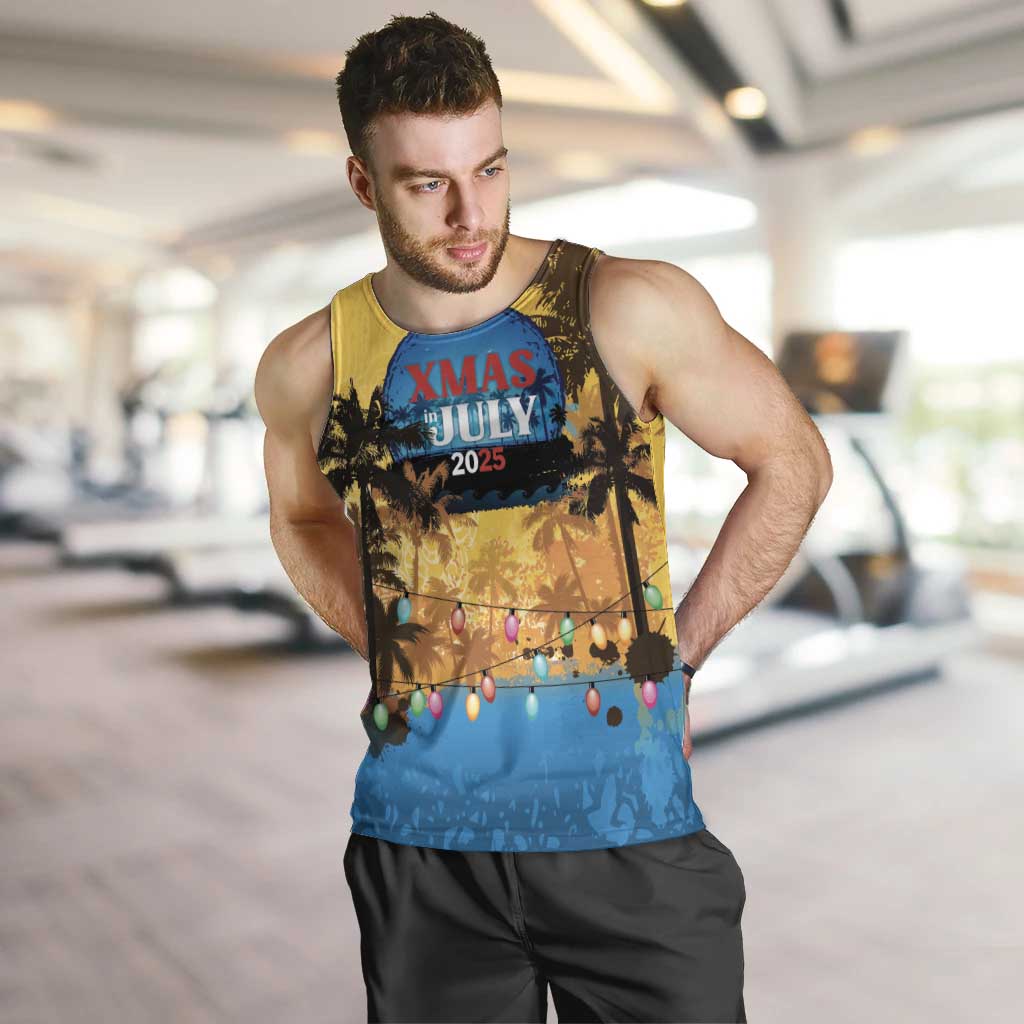 Personalized Xmas in July 2025 Men Tank Top Caribbean Summer Christmas - Wonder Print Shop