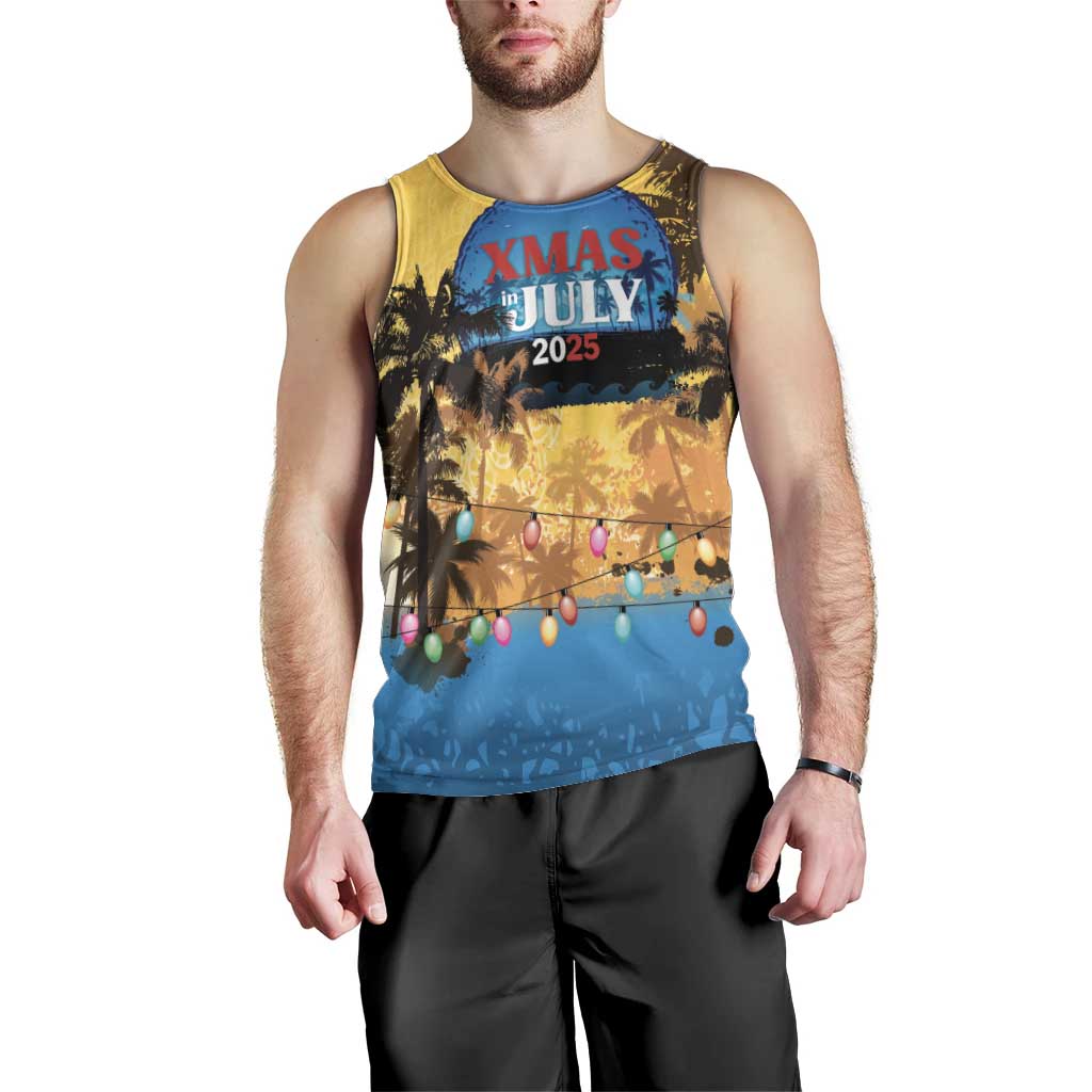 Personalized Xmas in July 2025 Men Tank Top Caribbean Summer Christmas - Wonder Print Shop