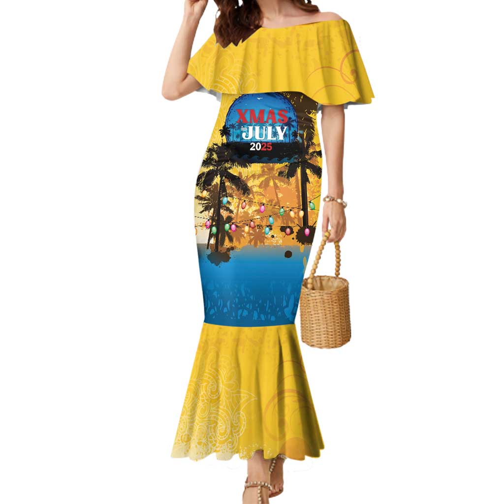 Personalized Xmas in July 2025 Mermaid Dress Caribbean Summer Christmas - Wonder Print Shop
