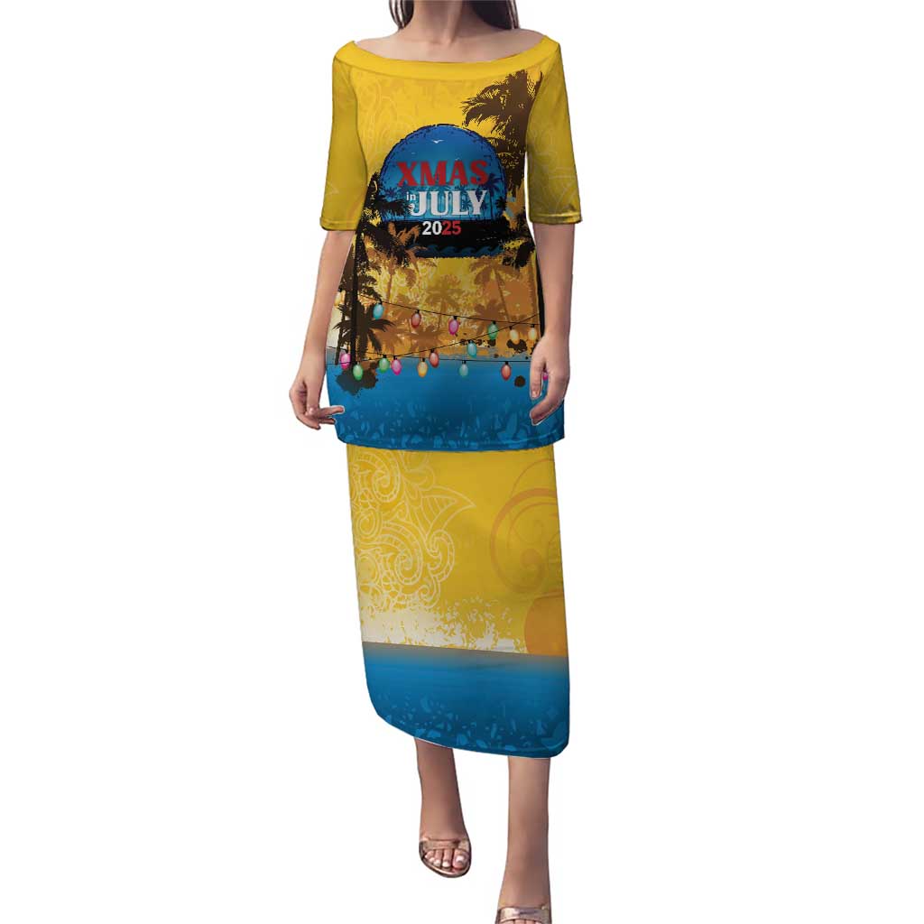 Personalized Xmas in July 2025 Puletasi Caribbean Summer Christmas - Wonder Print Shop