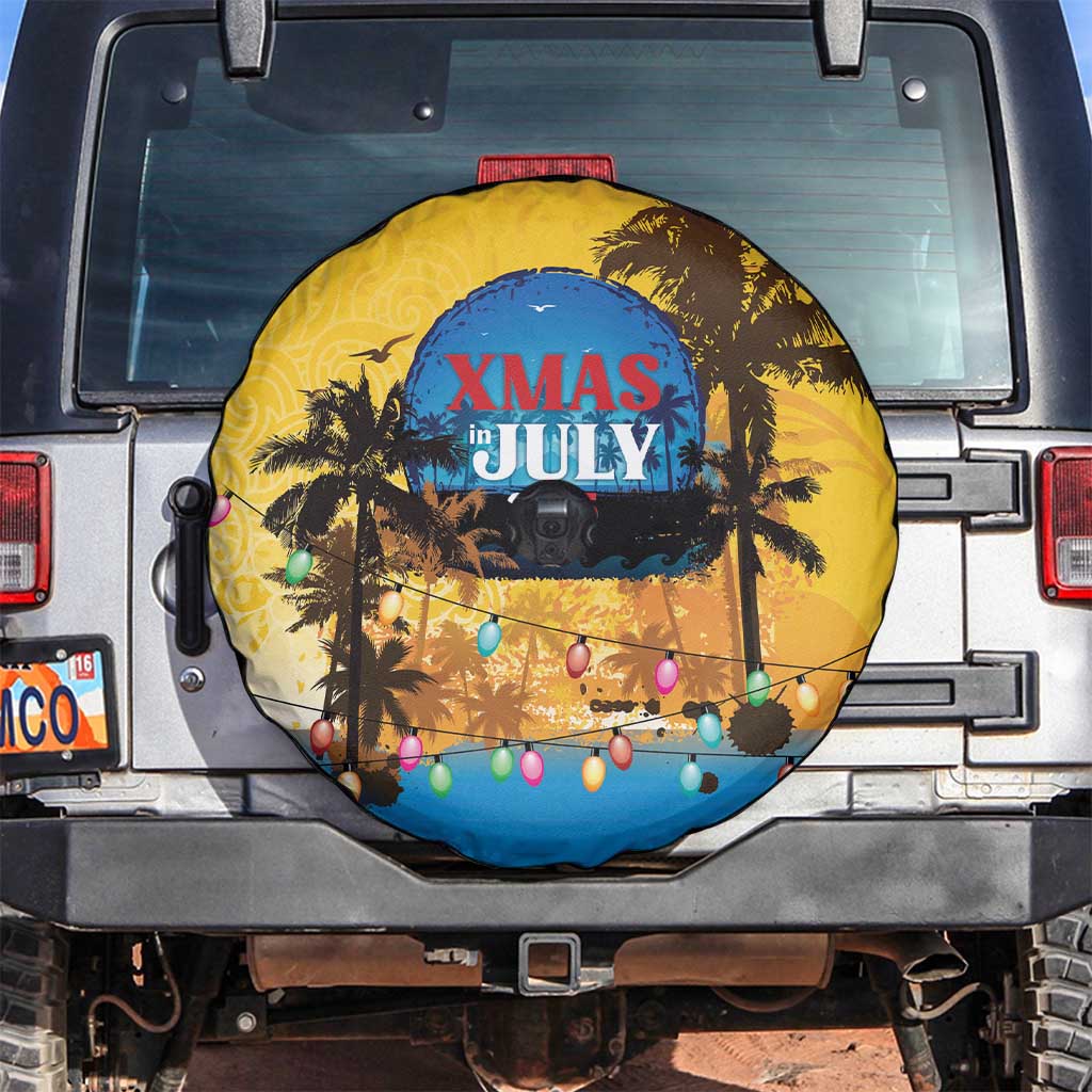 Xmas in July 2025 Spare Tire Cover Caribbean Summer Christmas - Wonder Print Shop