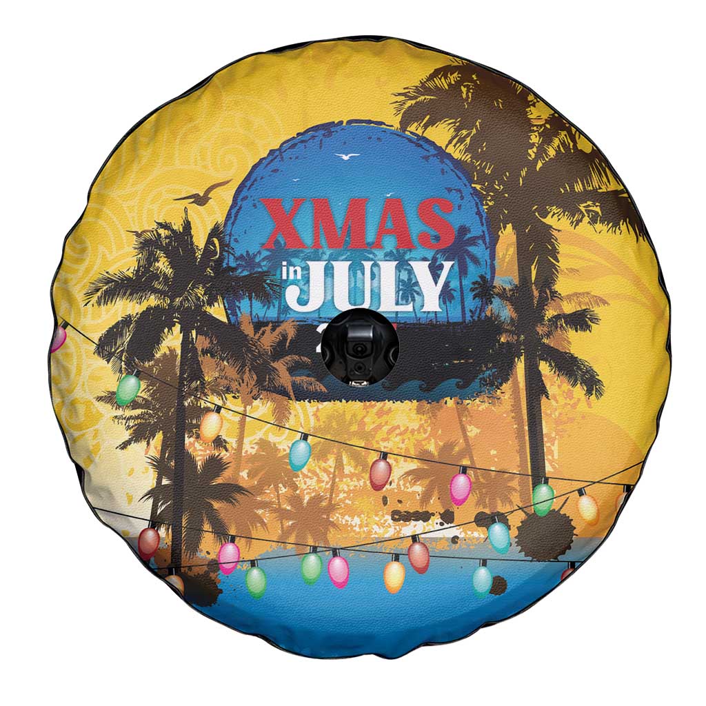 Xmas in July 2025 Spare Tire Cover Caribbean Summer Christmas - Wonder Print Shop