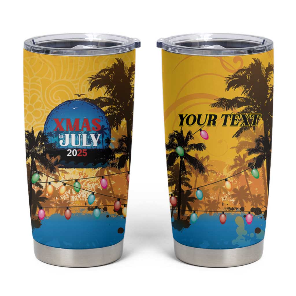Personalized Xmas in July 2025 Tumbler Cup Caribbean Summer Christmas - Wonder Print Shop