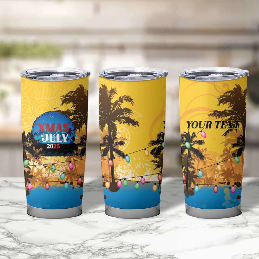 Personalized Xmas in July 2025 Tumbler Cup Caribbean Summer Christmas - Wonder Print Shop