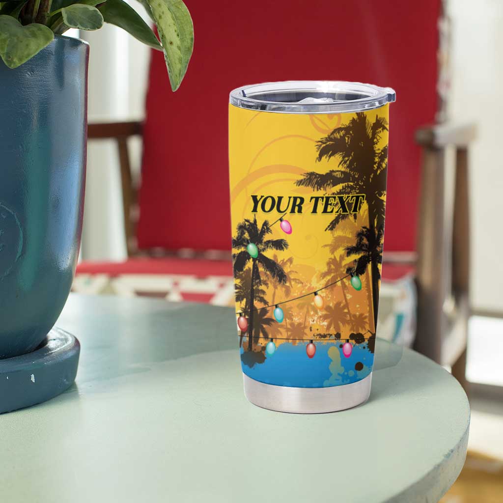 Personalized Xmas in July 2025 Tumbler Cup Caribbean Summer Christmas - Wonder Print Shop