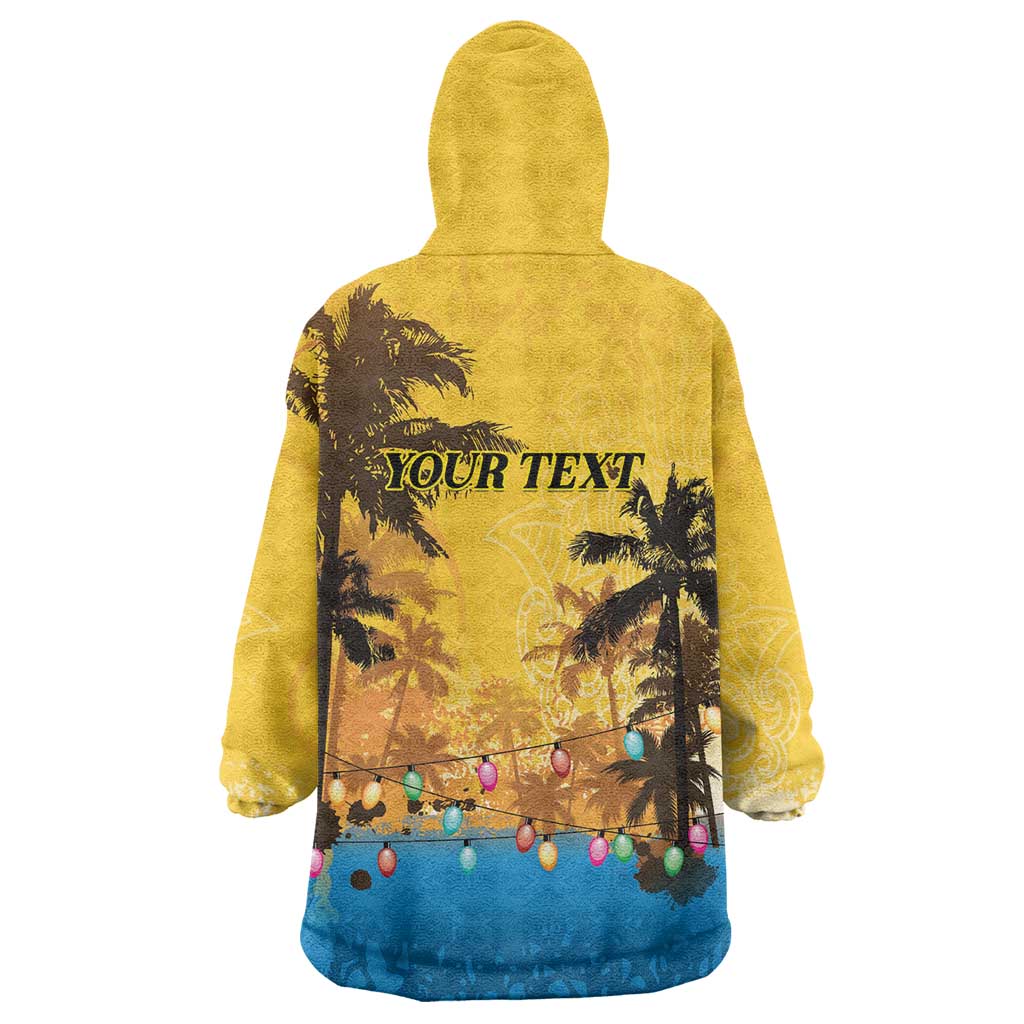 Personalized Xmas in July 2025 Wearable Blanket Hoodie Caribbean Summer Christmas - Wonder Print Shop