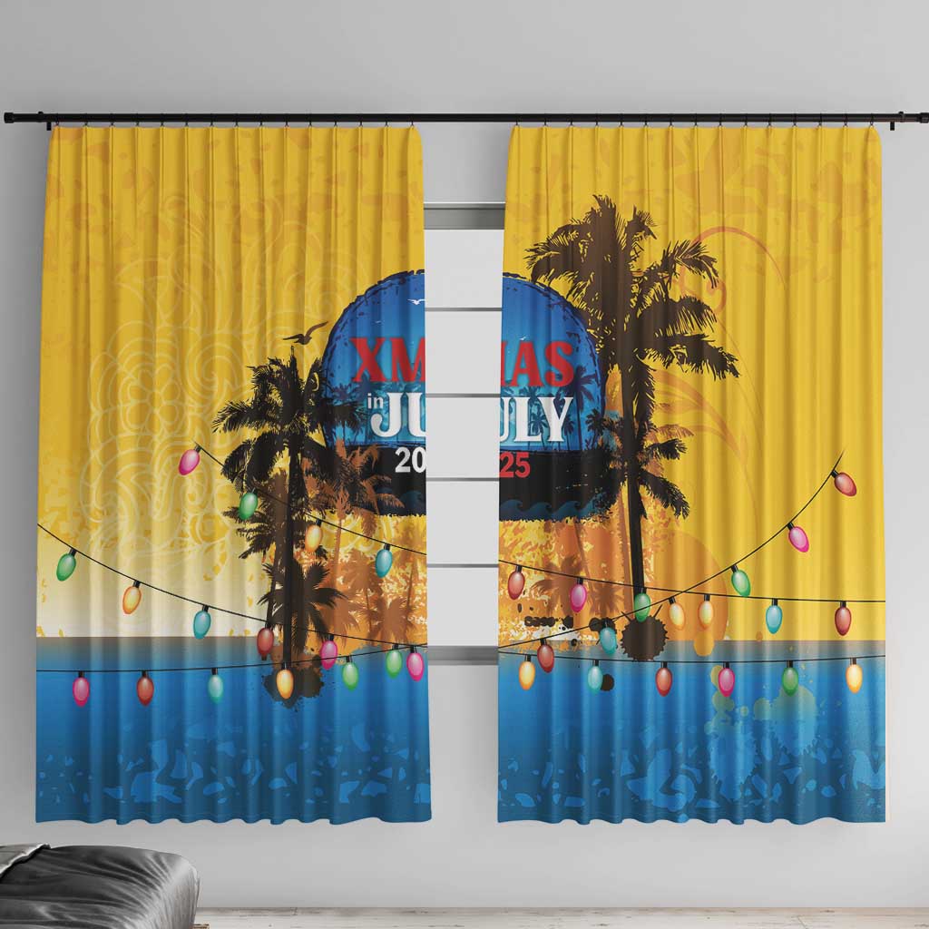 Xmas in July 2025 Window Curtain Caribbean Summer Christmas - Wonder Print Shop