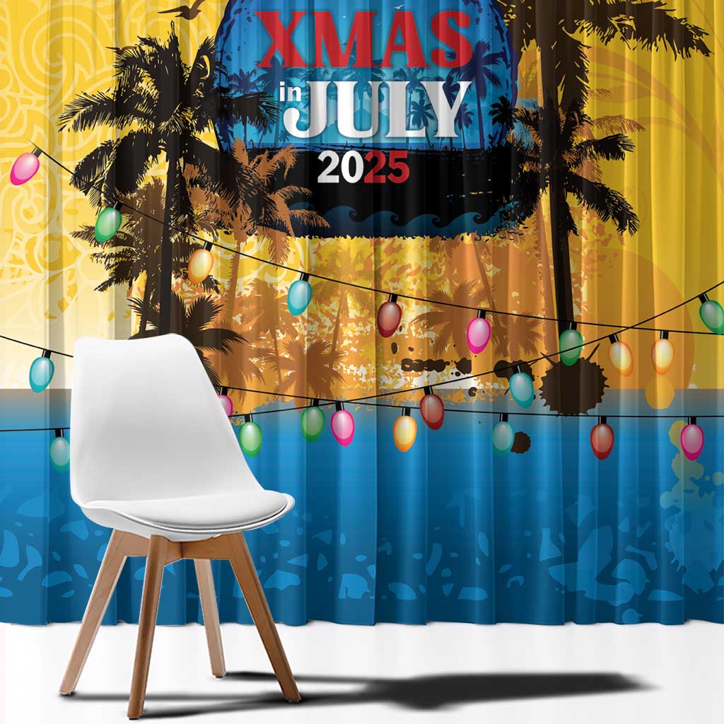 Xmas in July 2025 Window Curtain Caribbean Summer Christmas - Wonder Print Shop