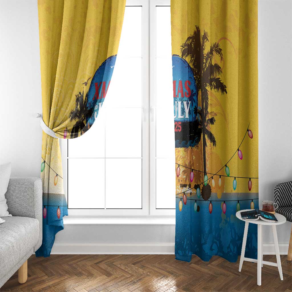 Xmas in July 2025 Window Curtain Caribbean Summer Christmas - Wonder Print Shop