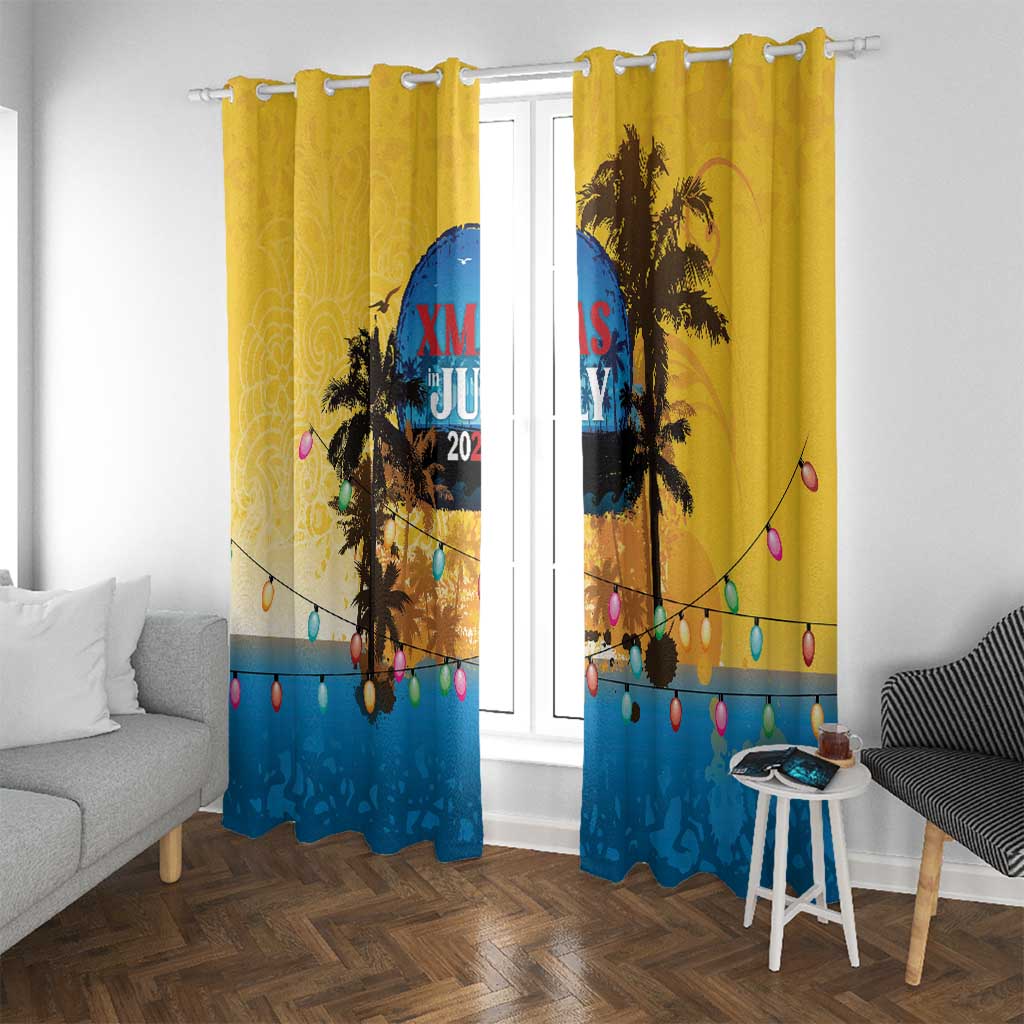 Xmas in July 2025 Window Curtain Caribbean Summer Christmas - Wonder Print Shop