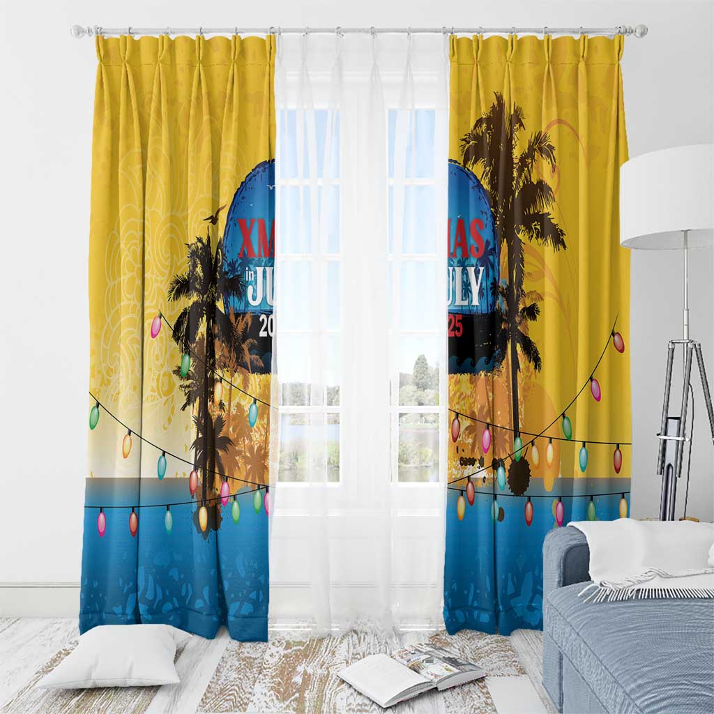 Xmas in July 2025 Window Curtain Caribbean Summer Christmas - Wonder Print Shop