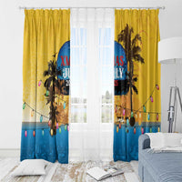 Xmas in July 2025 Window Curtain Caribbean Summer Christmas - Wonder Print Shop