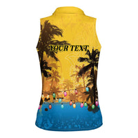 Personalized Xmas in July 2025 Women Sleeveless Polo Shirt Caribbean Summer Christmas - Wonder Print Shop