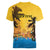 Personalized Xmas in July 2025 Women V-Neck T-Shirt Caribbean Summer Christmas - Wonder Print Shop