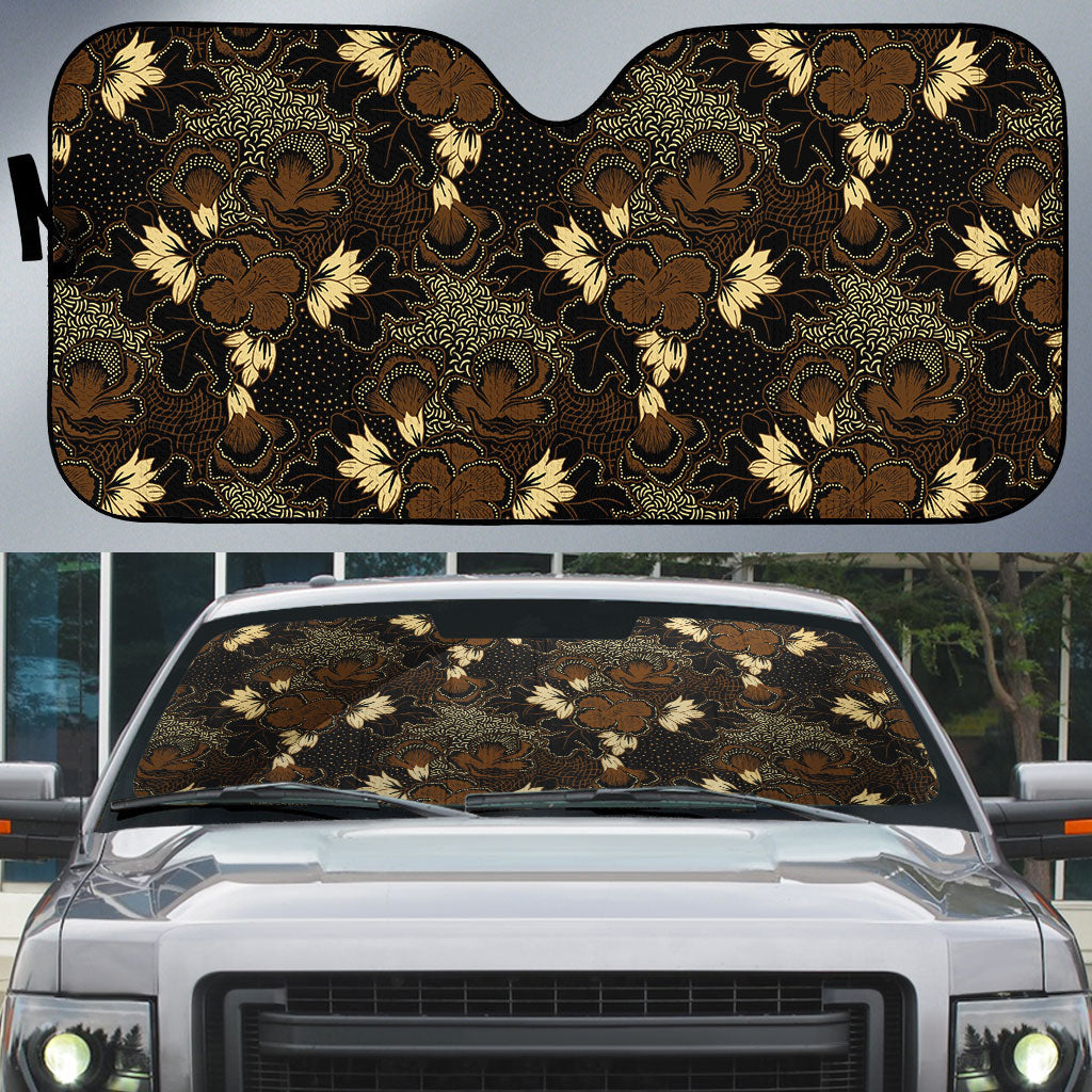 Javanese Batik Semen Auto Sun Shade Indonesian Traditional Pattern