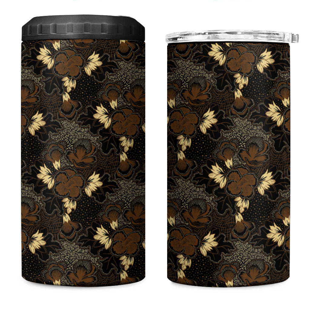 Javanese Batik Semen 4 in 1 Can Cooler Tumbler Indonesian Traditional Pattern