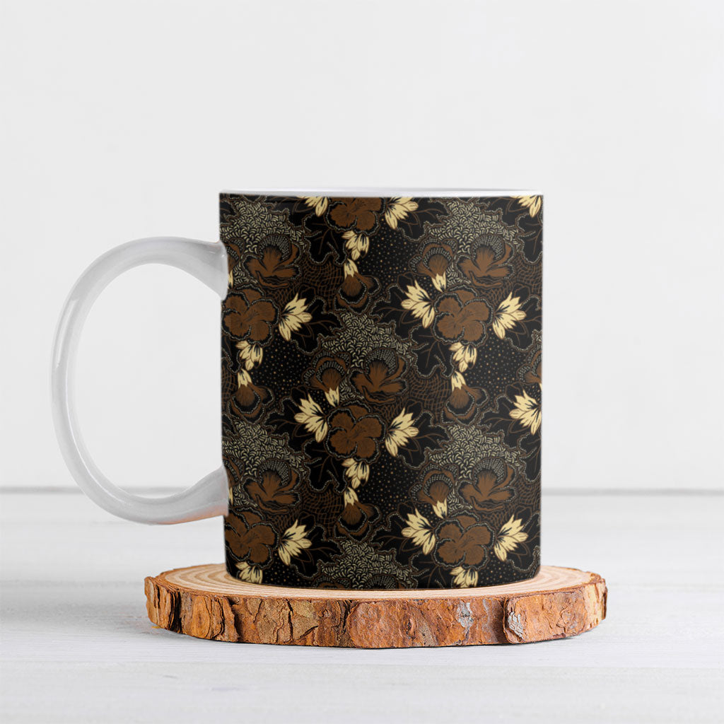 Javanese Batik Semen Ceramic Mug Indonesian Traditional Pattern