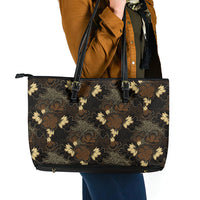 Javanese Batik Semen Leather Tote Bag Indonesian Traditional Pattern