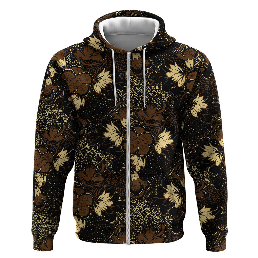 Javanese Batik Semen Zip Hoodie Indonesian Traditional Pattern