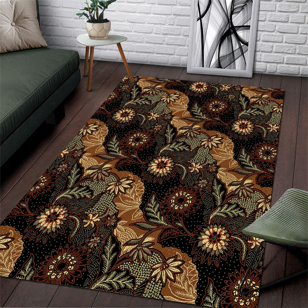 Batik Pedalaman Semen Lereng Style Area Rug Indonesian Traditional Pattern