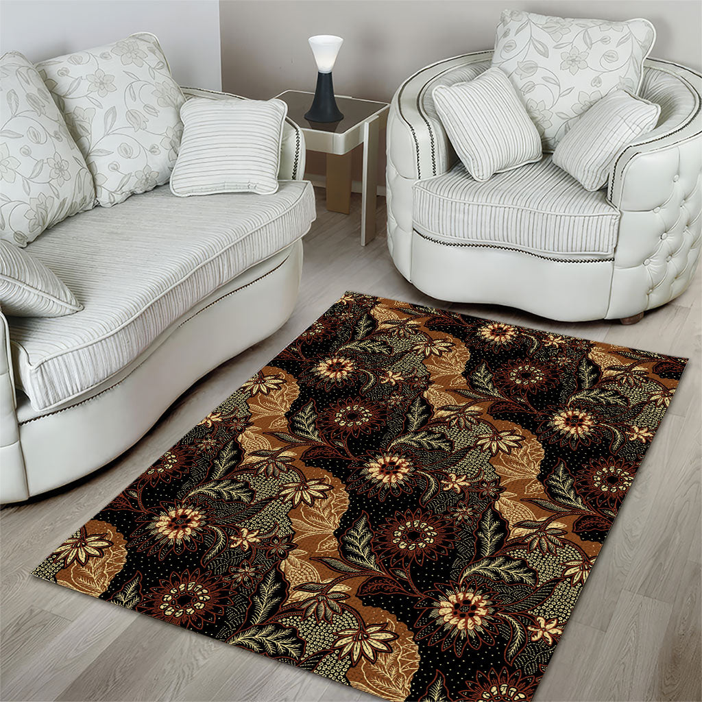 Batik Pedalaman Semen Lereng Style Area Rug Indonesian Traditional Pattern
