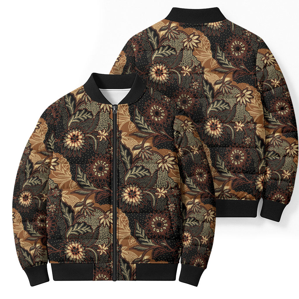 Batik Pedalaman Semen Lereng Style Bomber Puffer Jacket Indonesian Traditional Pattern