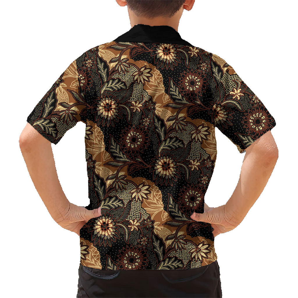 Batik Pedalaman Semen Lereng Style Kid Hawaiian Shirt Indonesian Traditional Pattern