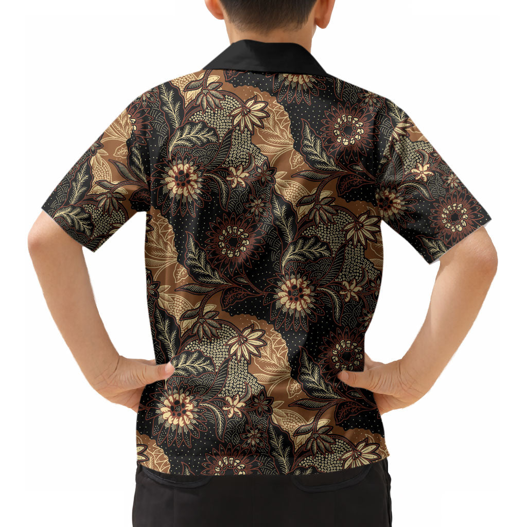 Batik Pedalaman Semen Lereng Style Kid Hawaiian Shirt Indonesian Traditional Pattern LT01