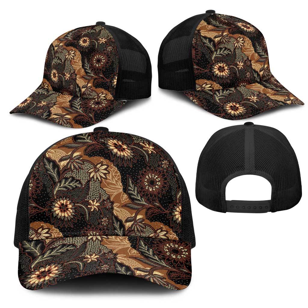 Batik Pedalaman Semen Lereng Style Mesh Trucker Cap Indonesian Traditional Pattern