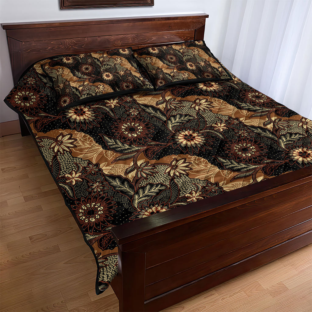 Batik Pedalaman Semen Lereng Style Quilt Bed Set Indonesian Traditional Pattern