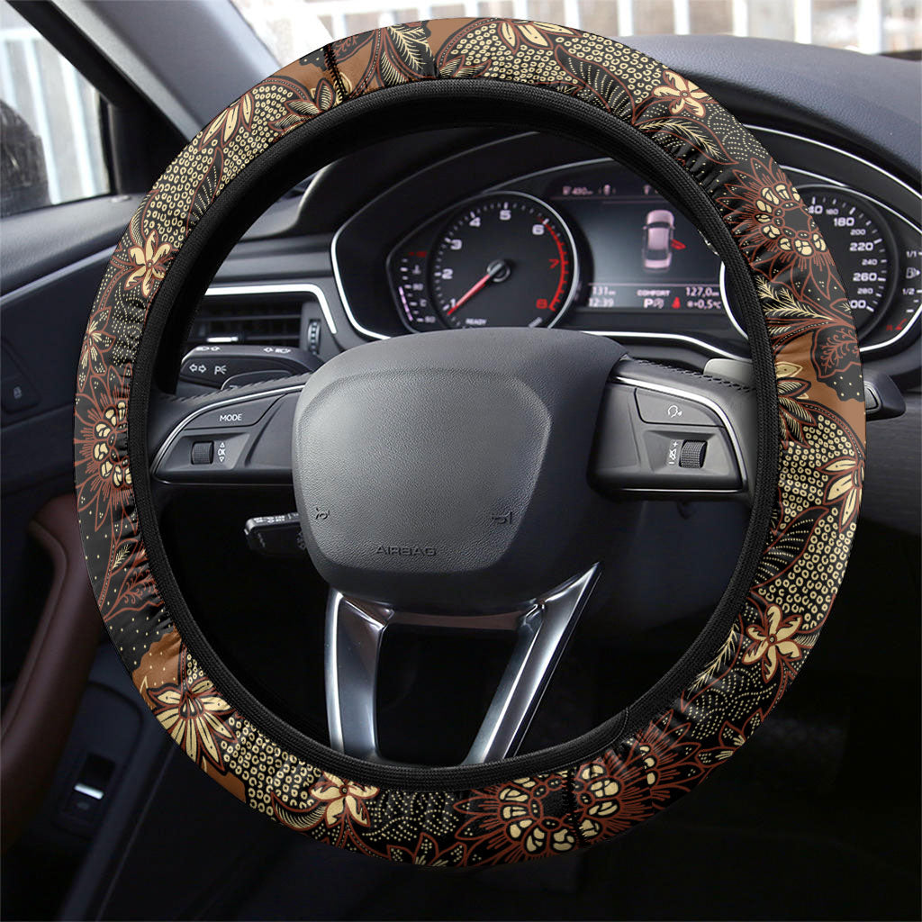 Batik Pedalaman Semen Lereng Style Steering Wheel Cover Indonesian Traditional Pattern