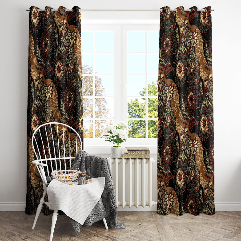 Batik Pedalaman Semen Lereng Style Window Curtain Indonesian Traditional Pattern