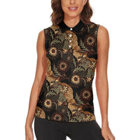 Batik Pedalaman Semen Lereng Style Women Sleeveless Polo Shirt Indonesian Traditional Pattern