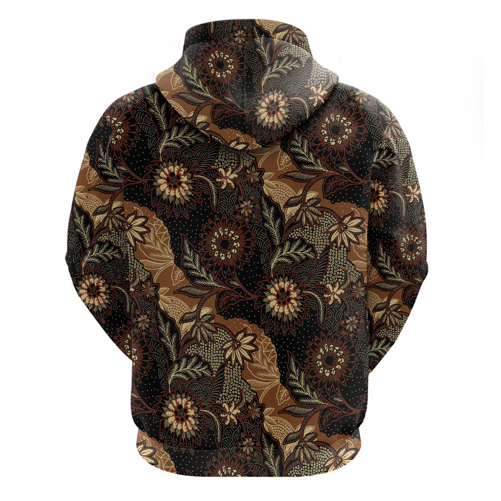 Batik Pedalaman Semen Lereng Style Zip Hoodie Indonesian Traditional Pattern