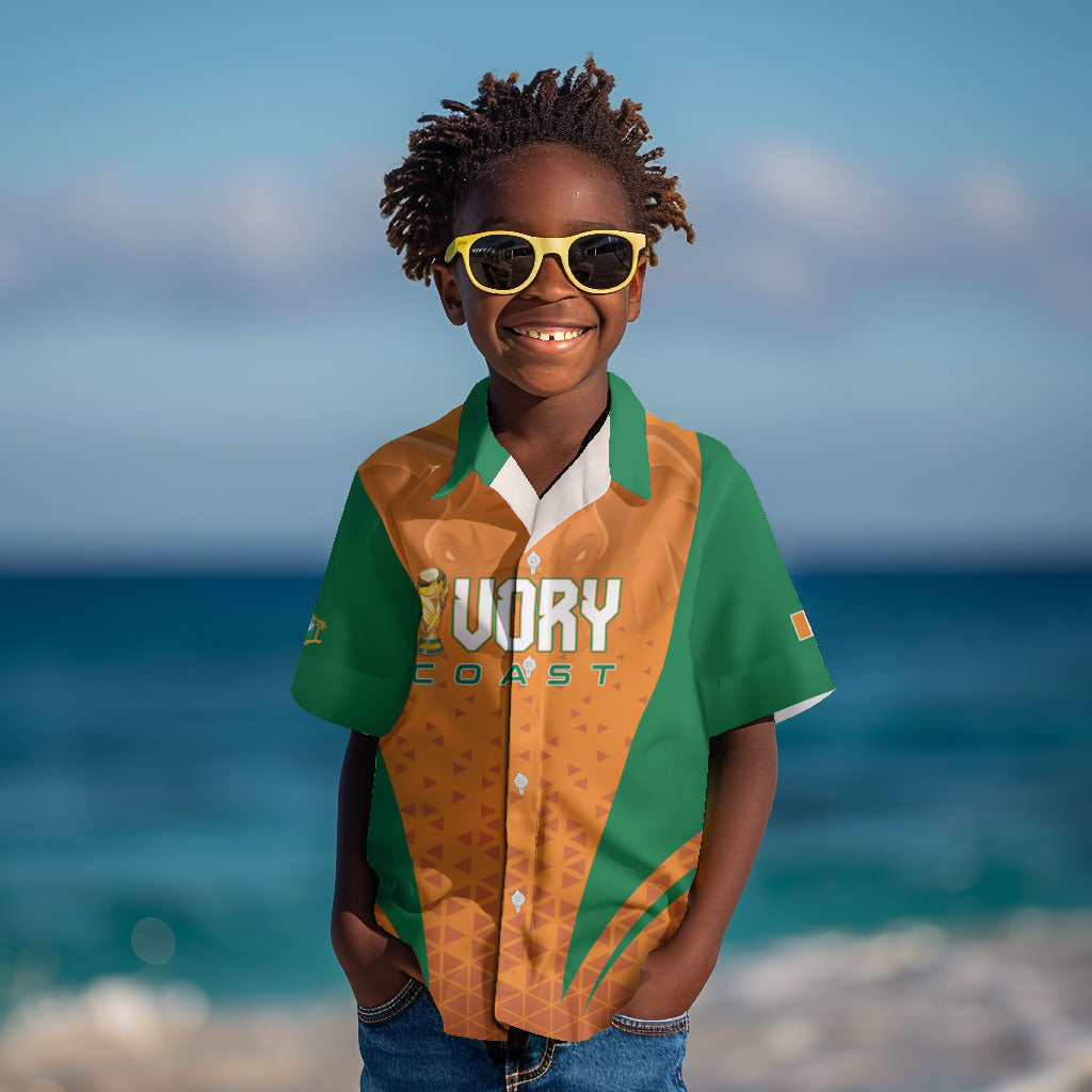 Custom Ivory Coast 2026 World Football Kid Hawaiian Shirt Elephants Go Champions