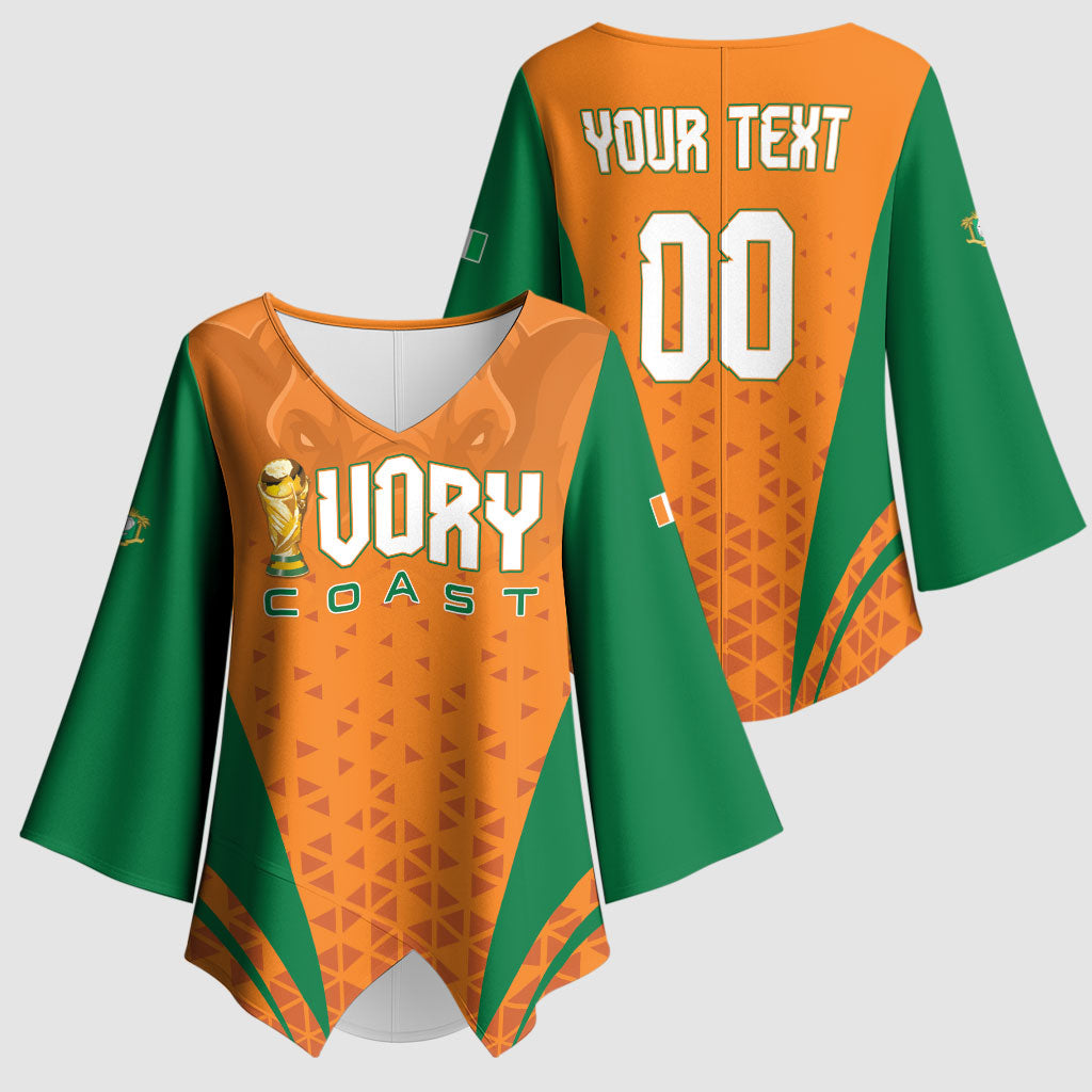 Custom Ivory Coast 2026 World Football Kimono Sleeve Blouse Elephants Go Champions