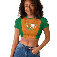 Custom Ivory Coast 2026 World Football Raglan Cropped T shirt Elephants Go Champions