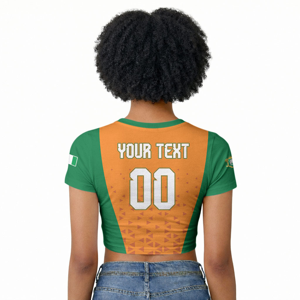 Custom Ivory Coast 2026 World Football Raglan Cropped T shirt Elephants Go Champions